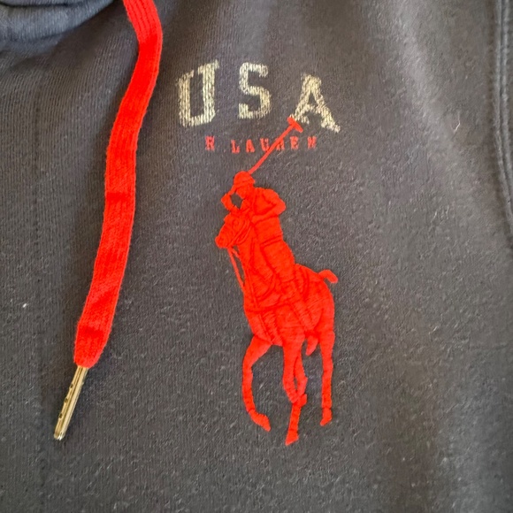Vintage Polo Ralph Lauren Men's Big Pony Full Zip Hoodie Heavyweight Size Large - Picture 7 of 13